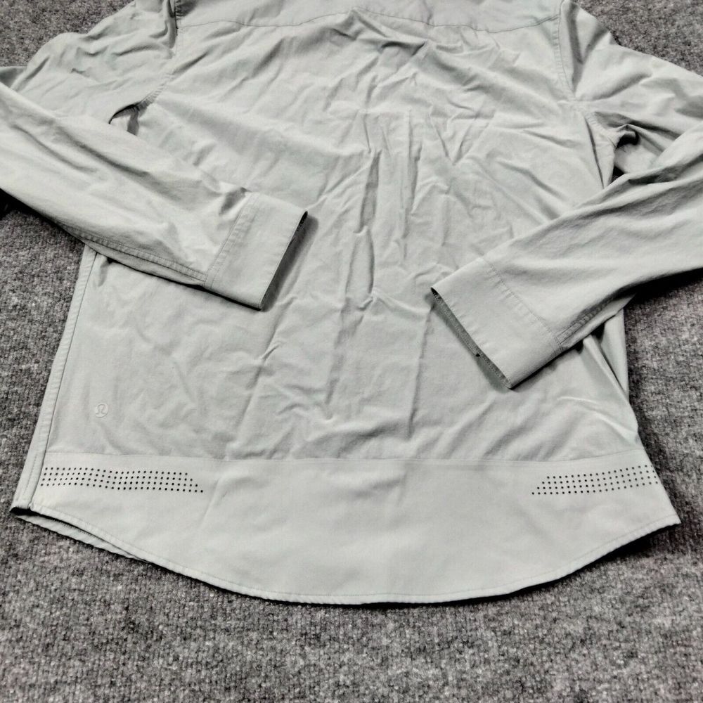 Lululemon Shirt Mens Sz M Gray Performance Button Front Long Sleeve - Picture 6 of 10
